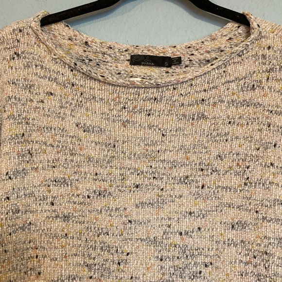 Prana Womens Size S Cypris Chenille Sweater Cream Marled Multicolored Speckles - Picture 4 of 13